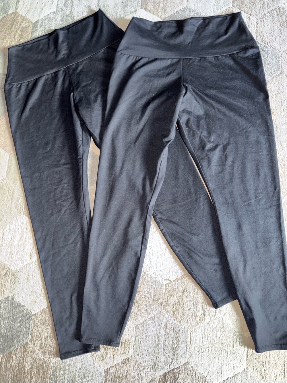 Grace & Lace Black Fleece Lined Leggings Size M – 2 Pair Lot